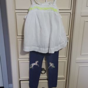 Mini boden girl 6-7 yr.nwot unicorn top n leggings